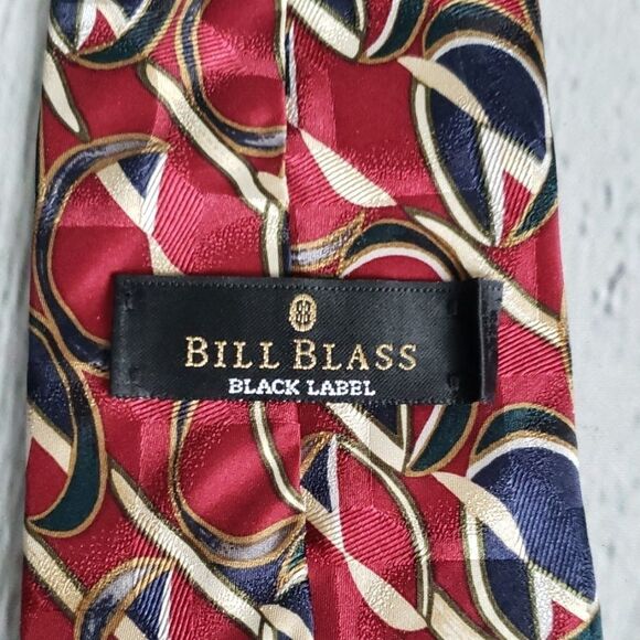 Vintage Bill Blass Designer Geometric Neck Tie - Picture 2 of 7